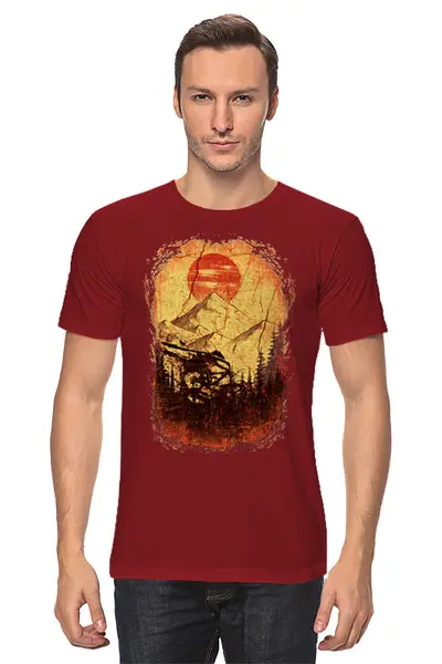 Заказать мужскую футболку в Москве. Футболка классическая Mountain Bike от oneredfoxstore@gmail.com - готовые дизайны и нанесение принтов.