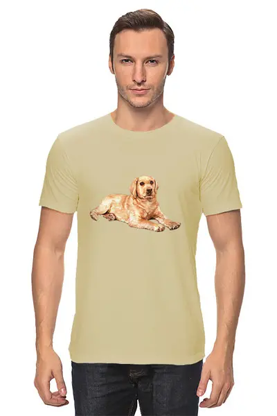 Заказать мужскую футболку в Москве. Футболка классическая Dog Labrador от T-shirt print  - готовые дизайны и нанесение принтов.