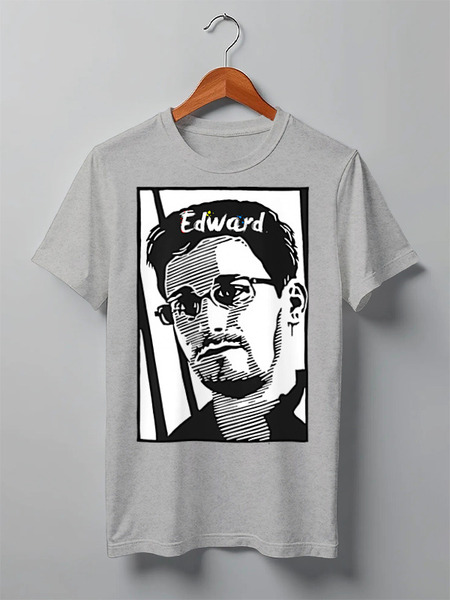 Заказать мужскую футболку в Москве. Футболка классическая Edward Snowden от Leichenwagen - готовые дизайны и нанесение принтов.