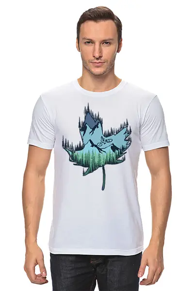 Заказать мужскую футболку в Москве. Футболка классическая Mountain Bike от oneredfoxstore@gmail.com - готовые дизайны и нанесение принтов.