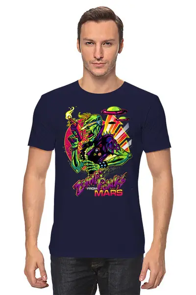 Заказать мужскую футболку в Москве. Футболка классическая Атака Зомби от Print design  - готовые дизайны и нанесение принтов.