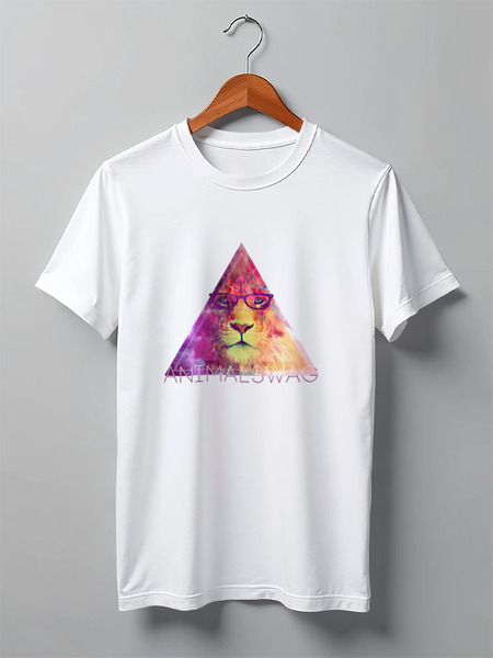 Заказать мужскую футболку в Москве. Футболка классическая "ANIMALSWAG" collection: Lion от Octopuslabel - готовые дизайны и нанесение принтов.