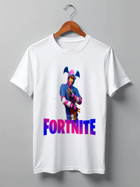 Заказать мужскую футболку в Москве. Футболка классическая Fortnite от  PRO_DESIGN - готовые дизайны и нанесение принтов.