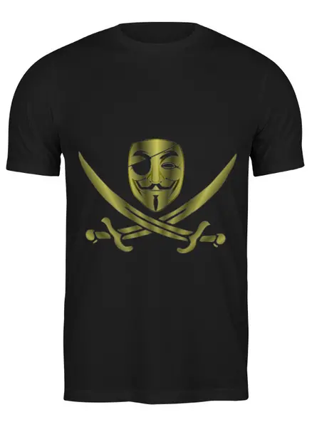Заказать мужскую футболку в Москве. Футболка классическая Анонимус от YellowCloverShop - готовые дизайны и нанесение принтов.