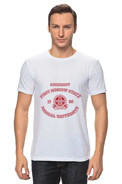 Заказать мужскую футболку в Москве. Футболка классическая Мгму от dyzel - готовые дизайны и нанесение принтов.