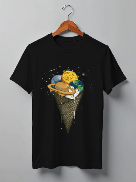 Заказать мужскую футболку в Москве. Футболка классическая spacecream от martabratislavskaya - готовые дизайны и нанесение принтов.