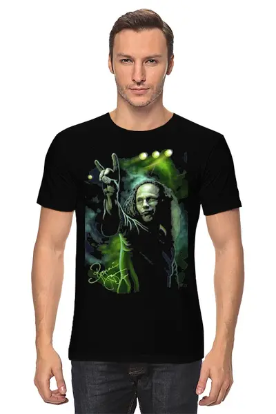 Заказать мужскую футболку в Москве. Футболка классическая Ronnie James Dio от Fedor - готовые дизайны и нанесение принтов.