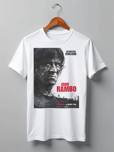 Заказать мужскую футболку в Москве. Футболка классическая Rambo IV  от KinoArt - готовые дизайны и нанесение принтов.