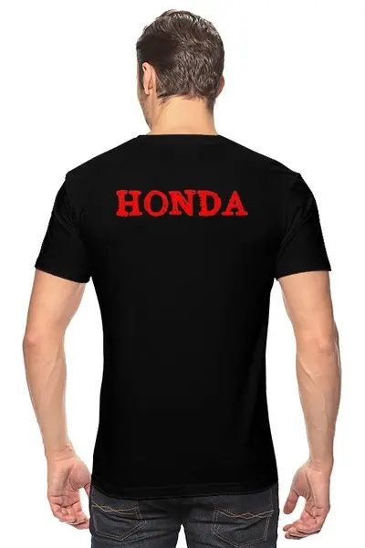 Заказать мужскую футболку в Москве. Футболка классическая Honda от Наташа - готовые дизайны и нанесение принтов.
