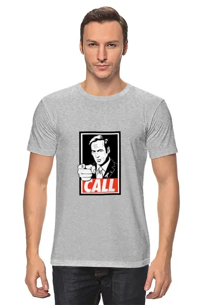 Заказать мужскую футболку в Москве. Футболка классическая Call Saul от skynatural - готовые дизайны и нанесение принтов.