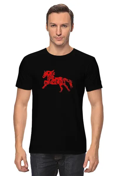 Заказать мужскую футболку в Москве. Футболка классическая Horse Art от fanbeer@bk.ru - готовые дизайны и нанесение принтов.