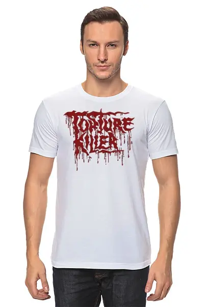 Заказать мужскую футболку в Москве. Футболка классическая Torture Killer Logo от Вячеслав Дейнеко - готовые дизайны и нанесение принтов.