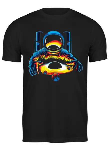 Заказать мужскую футболку в Москве. Футболка классическая космонавт от queen  - готовые дизайны и нанесение принтов.