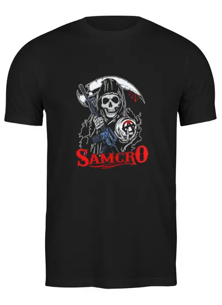 Заказать мужскую футболку в Москве. Футболка классическая Sons of Anarchy от scrat29@yandex.ru - готовые дизайны и нанесение принтов.
