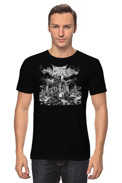 Заказать мужскую футболку в Москве. Футболка классическая Insect Warfare Band от Leichenwagen - готовые дизайны и нанесение принтов.