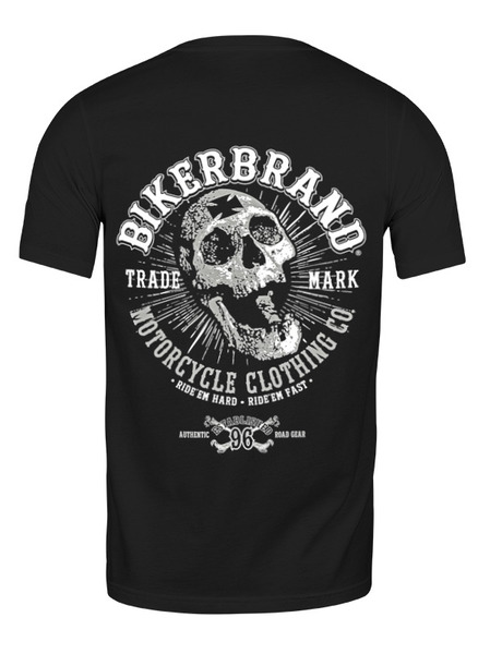 Заказать мужскую футболку в Москве. Футболка классическая Bikerbrand от Leichenwagen - готовые дизайны и нанесение принтов.