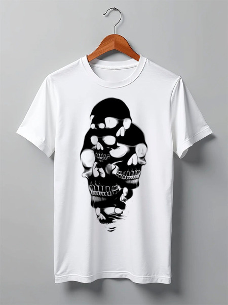Заказать мужскую футболку в Москве. Футболка классическая Skull Art от Leichenwagen - готовые дизайны и нанесение принтов.