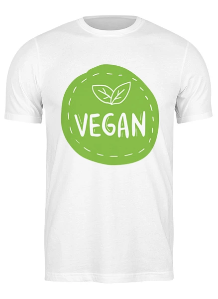 Заказать мужскую футболку в Москве. Футболка классическая Vegan от skynatural - готовые дизайны и нанесение принтов.