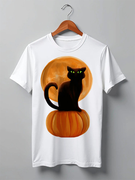 Заказать мужскую футболку в Москве. Футболка классическая Halloweenния от valezar - готовые дизайны и нанесение принтов.
