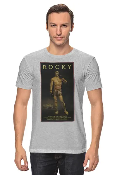 Заказать мужскую футболку в Москве. Футболка классическая Rocky / Рокки от KinoArt - готовые дизайны и нанесение принтов.