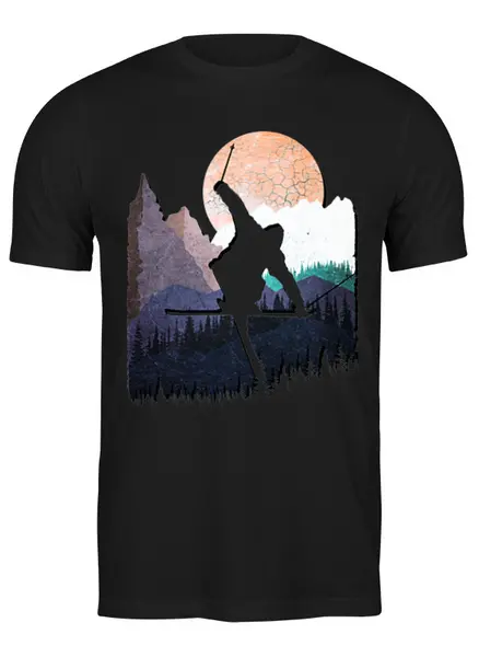 Заказать мужскую футболку в Москве. Футболка классическая Ski Ride от oneredfoxstore@gmail.com - готовые дизайны и нанесение принтов.