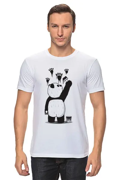 Заказать мужскую футболку в Москве. Футболка классическая Панда вандал от printik - готовые дизайны и нанесение принтов.