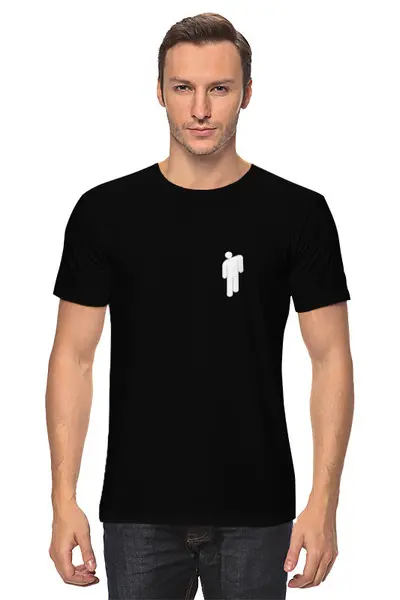 Заказать мужскую футболку в Москве. Футболка классическая Billie Eilish (две стороны) от DESIGNER   - готовые дизайны и нанесение принтов.