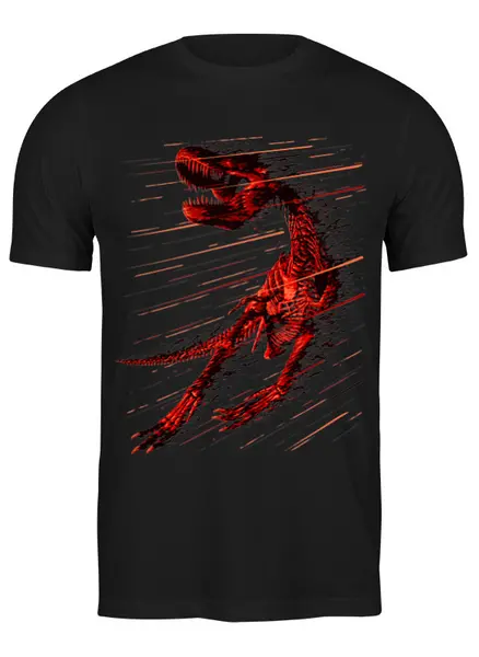 Заказать мужскую футболку в Москве. Футболка классическая Вымирание динозавра от ISliM - готовые дизайны и нанесение принтов.