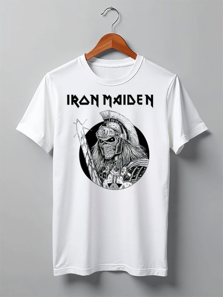 Заказать мужскую футболку в Москве. Футболка классическая Iron Maiden Band от Leichenwagen - готовые дизайны и нанесение принтов.
