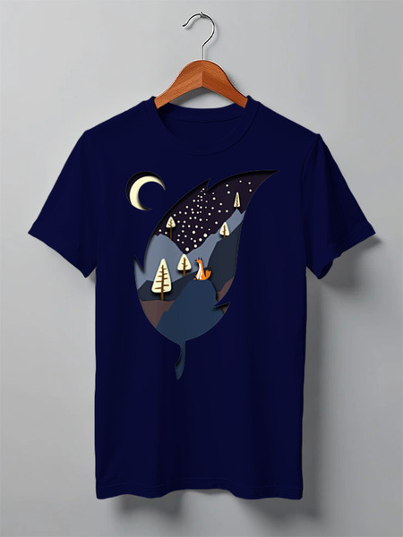 Заказать мужскую футболку в Москве. Футболка классическая Fox Here от oneredfoxstore@gmail.com - готовые дизайны и нанесение принтов.