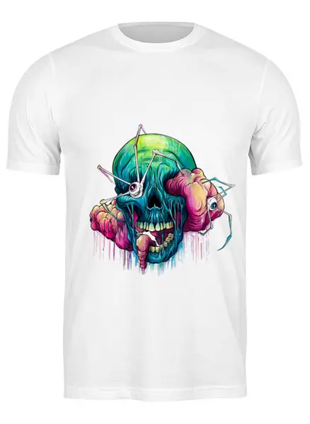 Заказать мужскую футболку в Москве. Футболка классическая Череп от YellowCloverShop - готовые дизайны и нанесение принтов.