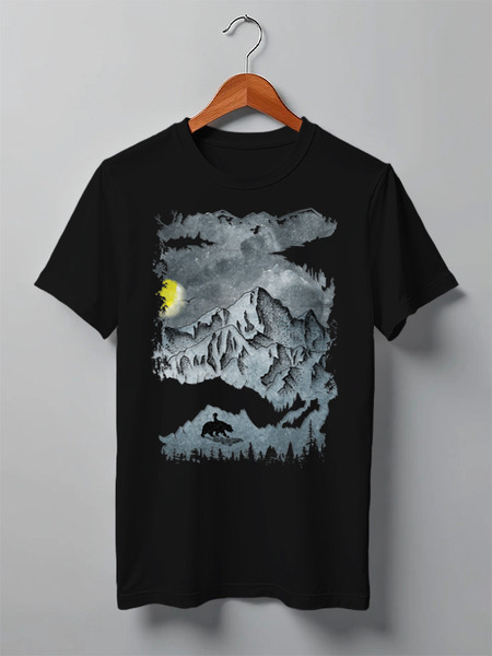 Заказать мужскую футболку в Москве. Футболка классическая Moon Hike от oneredfoxstore@gmail.com - готовые дизайны и нанесение принтов.