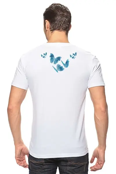 Заказать мужскую футболку в Москве. Футболка классическая Лёгкий полёт бабочек от tanyazet - готовые дизайны и нанесение принтов.