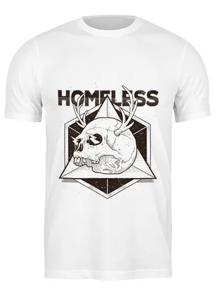Заказать мужскую футболку в Москве. Футболка классическая Homeless от Ксения Золотухина - готовые дизайны и нанесение принтов.