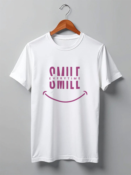 Заказать мужскую футболку в Москве. Футболка классическая Everytime Smile от Print-master  - готовые дизайны и нанесение принтов.