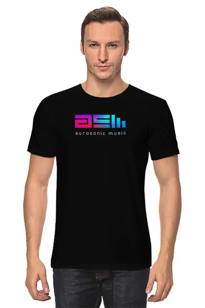 Заказать мужскую футболку в Москве. Футболка классическая Aurosonic Logo 2 от Евгений Смирнов - готовые дизайны и нанесение принтов.