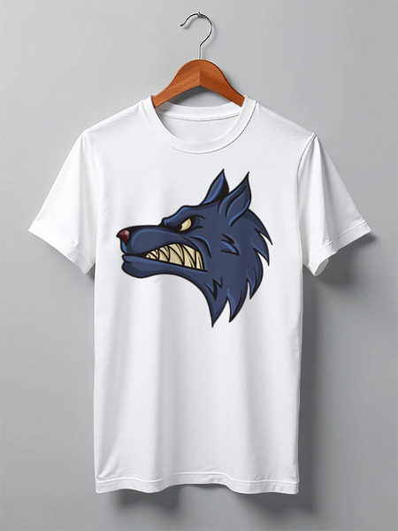 Заказать мужскую футболку в Москве. Футболка классическая Angry Wolf от Polilog - готовые дизайны и нанесение принтов.