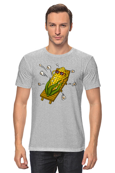 Заказать мужскую футболку в Москве. Футболка классическая Кукуруза на отдыхе от skynatural - готовые дизайны и нанесение принтов.