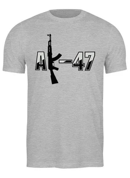 Заказать мужскую футболку в Москве. Футболка классическая AK-47 от Leichenwagen - готовые дизайны и нанесение принтов.