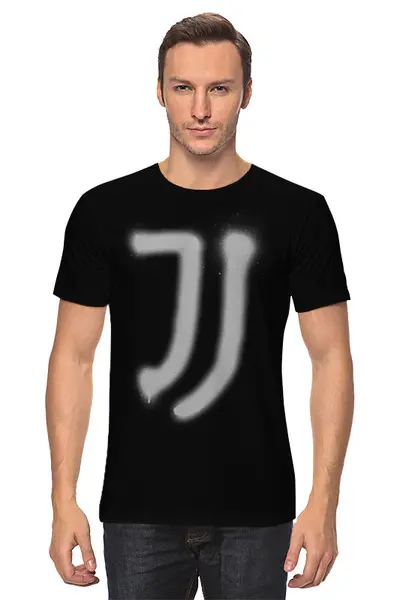 Заказать мужскую футболку в Москве. Футболка классическая Juventus | Spray logo (2021) от 0x000000123 - готовые дизайны и нанесение принтов.