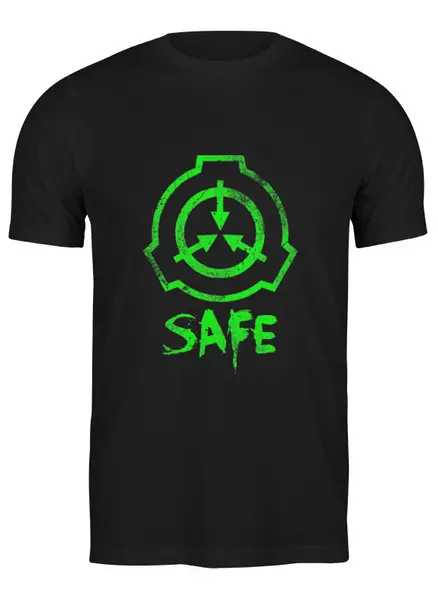Заказать мужскую футболку в Москве. Футболка классическая SCP, Safe от geekbox - готовые дизайны и нанесение принтов.