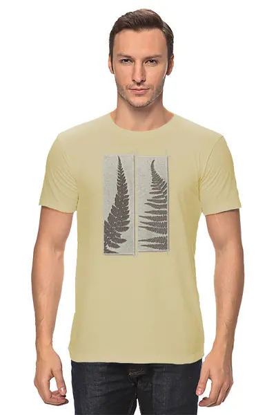 Заказать мужскую футболку в Москве. Футболка классическая Ferns от oneredfoxstore@gmail.com - готовые дизайны и нанесение принтов.