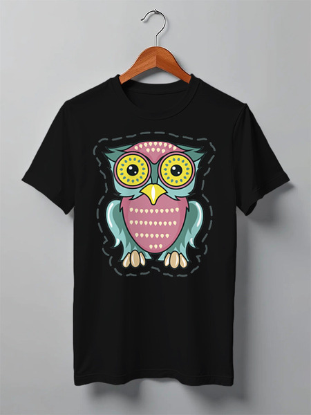 Заказать мужскую футболку в Москве. Футболка классическая Owl Here от oneredfoxstore@gmail.com - готовые дизайны и нанесение принтов.