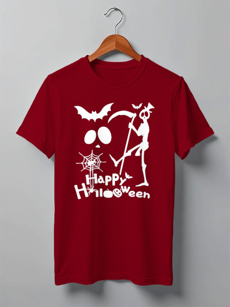 Заказать мужскую футболку в Москве. Футболка классическая Happy Halloween от skynatural - готовые дизайны и нанесение принтов.