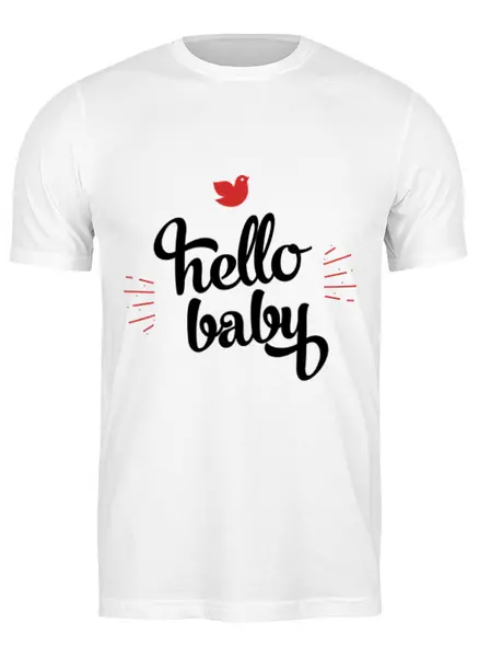 Заказать мужскую футболку в Москве. Футболка классическая Hello baby от zen4@bk.ru - готовые дизайны и нанесение принтов.
