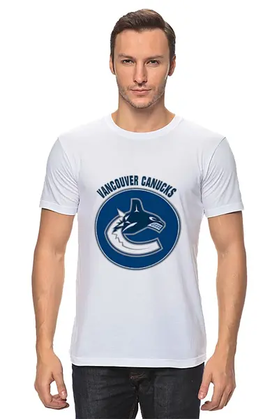 Заказать мужскую футболку в Москве. Футболка классическая Vancouver Canucks от kspsshop - готовые дизайны и нанесение принтов.