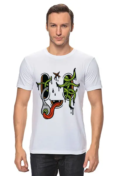 Заказать мужскую футболку в Москве. Футболка классическая Halloween monster от prodesign - готовые дизайны и нанесение принтов.