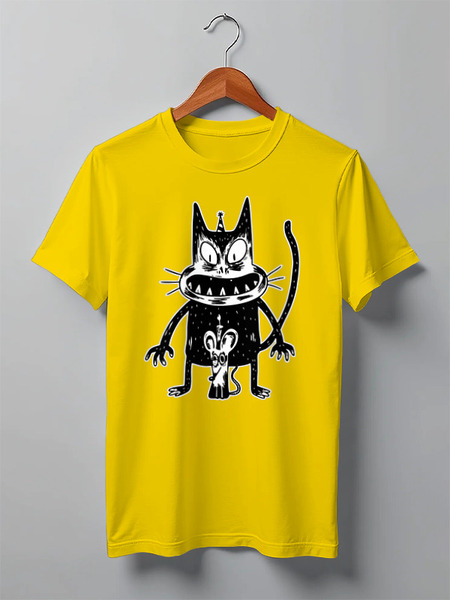 Заказать мужскую футболку в Москве. Футболка классическая Cat&Mouse от balden - готовые дизайны и нанесение принтов.
