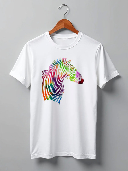 Заказать мужскую футболку в Москве. Футболка классическая My zebra от alisared - готовые дизайны и нанесение принтов.
