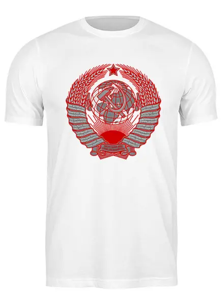 Заказать мужскую футболку в Москве. Футболка классическая Born in USSR от ivanium - готовые дизайны и нанесение принтов.